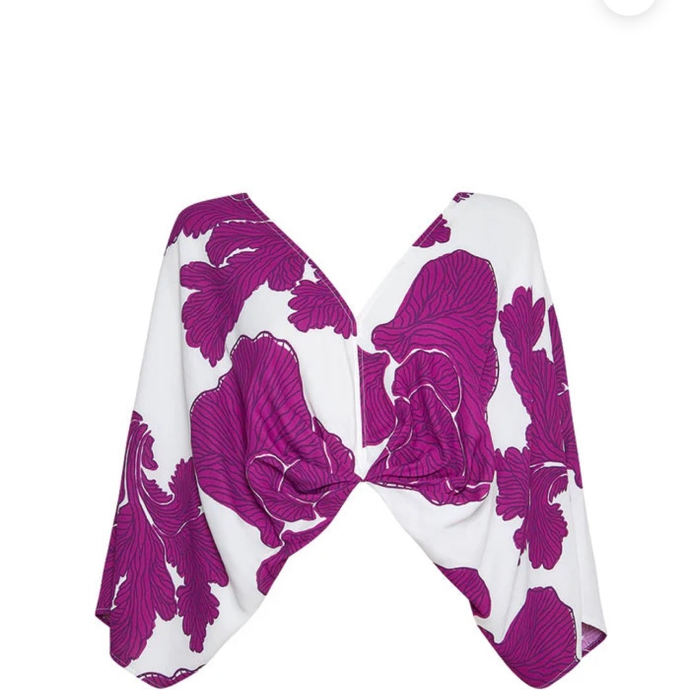Floral Purple and White Women's Blouse